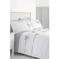 Catherine Lansfield 'Milo Bow' Duvet Set in White | Size: King