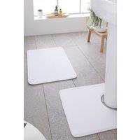 Catherine Lansfield Anti- Bacterial Memory Foam' Bath & Pedestal Mat Set in White