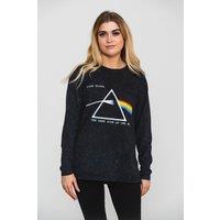 Pink Floyd Dark Side Of The Moon Dip Dye Long Sleeve T-Shirt in Black | Size: XL