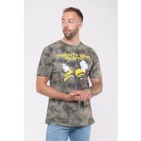 Twenty One Pilots Back To Back Dip Dye T-Shirt in Green | Size: Large