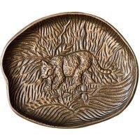 Artesa Embossed Oval Serving Platter with Leopard Design