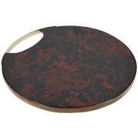Artesa Wooden Round Serving Platter with Tortoiseshell Resin Finish, Christmas Party Tableware & Serveware in Brown