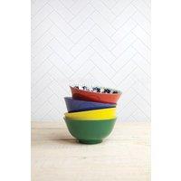 KitchenCraft Set of 4 'World of Flavours' Design Patterned Cereal Bowls in Gift Box, Ceramic