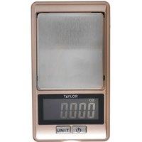 Taylor 0.01g Precision Pocket Kitchen Scales in Gift Box, Plastic / Stainless Steel - Rose Gold