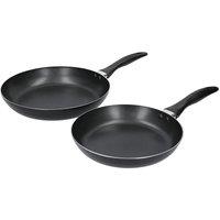 KitchenCraft Non-Stick Frypan Set, Set of 2 (24 & 28 cm), Gift boxed in Mid Grey