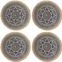 Creative Tops Set of 4 Jute Placemats, Natural Hessian Round Table Mats, 38cm in Brown