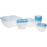 KitchenCraft 23-Piece Food Storage Containers with Lids BPA-Free Plastic in Clear