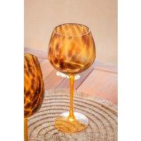 BarCraft Set of 2 Tortoiseshell Patterned Gin Glasses in Gift Box in Brown