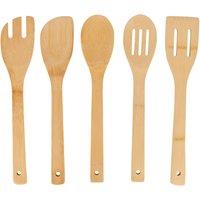 Natural Elements 5-Piece Bamboo Kitchen Utensil Set in Light Brown