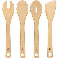 Natural Elements 4-Piece Wood Fibre Utensil Set in Brown