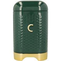 Lovello Coffee Tin with Modern Textured Finish Green Vintage