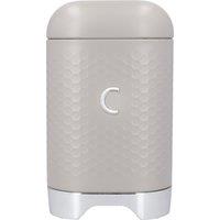Lovello Coffee Tin with Textured Finish & Retro Curves in Grey Vintage in Cream