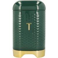 Lovello Tea Container in Green with Retro Curves & Modern Textured Finish