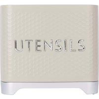 Lovello Utensil Holder Carbon Steel Cream Textured Honeycomb Design