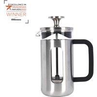 La Cafetiere Pisa 3 Cup Cafetiere, Glass & Stainless Steel 350ml French Press in Metallic Silver
