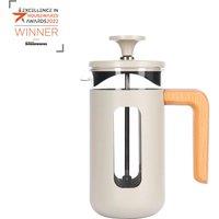 La Cafetiere Pisa Glass Cafetiere with Stainless Steel Frame in Beige