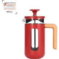 La Cafetiere Pisa 3 Cup Cafetiere, Glass & Stainless Steel 350ml French Press, Red