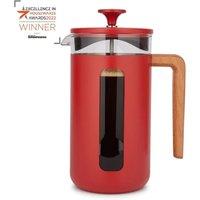 La Cafetiere Pisa 8 Cup Cafetiere, Glass & Stainless Steel 1L French Press, Red