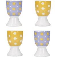 KitchenCraft 4-Piece Novelty Ceramic Egg Cup Set in Yellow