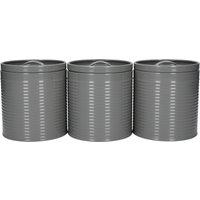 KitchenCraft 3-Piece Storage Canister Set in Grey