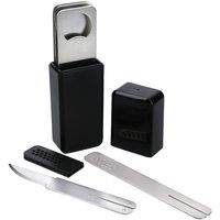 BarCraft Compact Bar Tool Set, Stainless Steel Cocktail Mixing Tools in Black