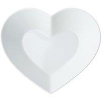 Mikasa Chalk Large Heart Porcelain Serving Bowl, 21cm, White