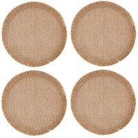 Mikasa Round Hessian Placemats, Set of 4, Natural, 38cm in Beige