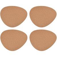 Mikasa Pebble-Shaped Cork Placemats, Set of 4, Natural, 38 x 30cm in Beige | Size: 38 x 30 cm