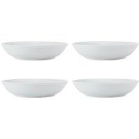 Mikasa 4pc Cranborne Cream Stoneware Pasta Bowls, 24cm in White