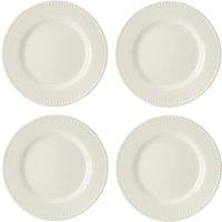 Mikasa Cranborne Stoneware Side Plates, Set of 4, 21cm, Cream in White