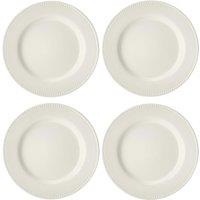 Mikasa Cranborne Stoneware Dinner Plates, Set of 4, 27cm, Cream in White