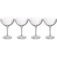 Mikasa Treviso Set of 4 Crystal Champagne or Cocktail Coupe Glasses, 300ml in Clear