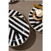 Mikasa Luxe Deco China Side Plates, Set of 4, 21cm in Black