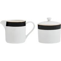 Mikasa Luxe Deco China Sugar Pot & Creamer Set, 245ml, White