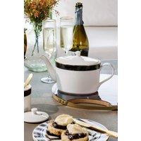 Mikasa Luxe Deco 4-Cup China Teapot, 1.1L, White