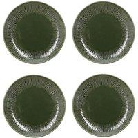 Mikasa Jardin Stoneware Side Plates, Set of 4, 21.5cm, Green in Dark Green
