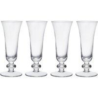 Mikasa Salerno Crystal Champagne Flute Glasses, Set of 4, 170ml in Clear