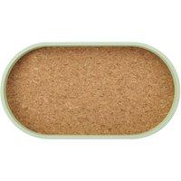 KitchenCraft Idilica Oval Serving Tray with Cork Veneer Base, 38 x 20cm in Light Green | Size: 38 x 20 cm