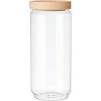 KitchenCraft Idilica Glass Storage Jar with Beechwood Lid, 1000ml in Clear