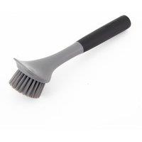 KitchenAid Cast Iron Scrubbing Brush, Long Handled Washing-Up Dish Brush in Grey