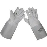 Loops PAIR TIG Welding Gauntlets - Goat Skin Leather - 160mm Split Cow Leather