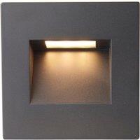 Loops Square Outdoor Pathway Guide Light - 1.5W Indirect CCT LED - Black Polycarbonate