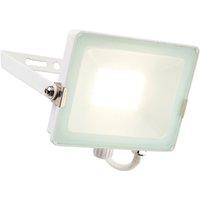 Loops Outdoor IP65 Waterproof Floodlight - 30W Cool White LED - Matt White Aluminium