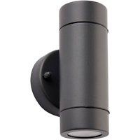 Loops Up & Down Twin Outdoor IP44 Wall Light - 2 x 7W GU10 LED - Anthracite Grey