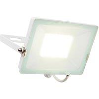 Loops Outdoor IP65 Waterproof Floodlight - 50W Cool White LED - Matt White Aluminium