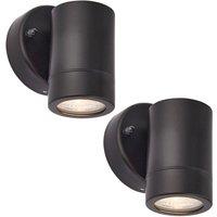 Loops 2 PACK Dimmable Outdoor IP44 Downlight - 7W GU10 LED - Matt Black & Glass