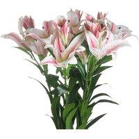 Hill Interiors Stargazer Lily Artificial Flower (Pack of 1) in White