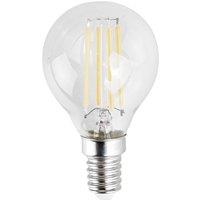ValueLights E14 Pack of 10 4W Filament Golfball Cool White LED Bulbs in Clear
