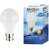 ValueLights B22 Pack of 8 6W Standard Warm White LED Bulbs