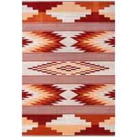 Kukoon Terracotta Orange Aztec Tribal Low Pile Soft Living Room Rug | Size: 120 cm x 170 cm